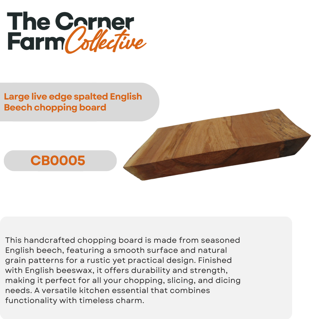 Large live edge spalted English Beech chopping board