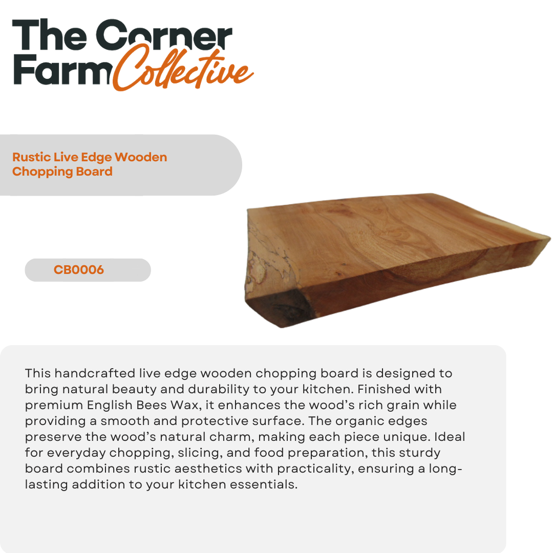 Rustic Live Edge Wooden Chopping Board