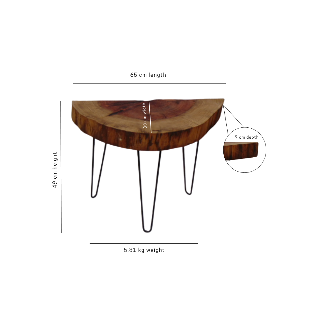 Half Moon English Redwood Consort Table