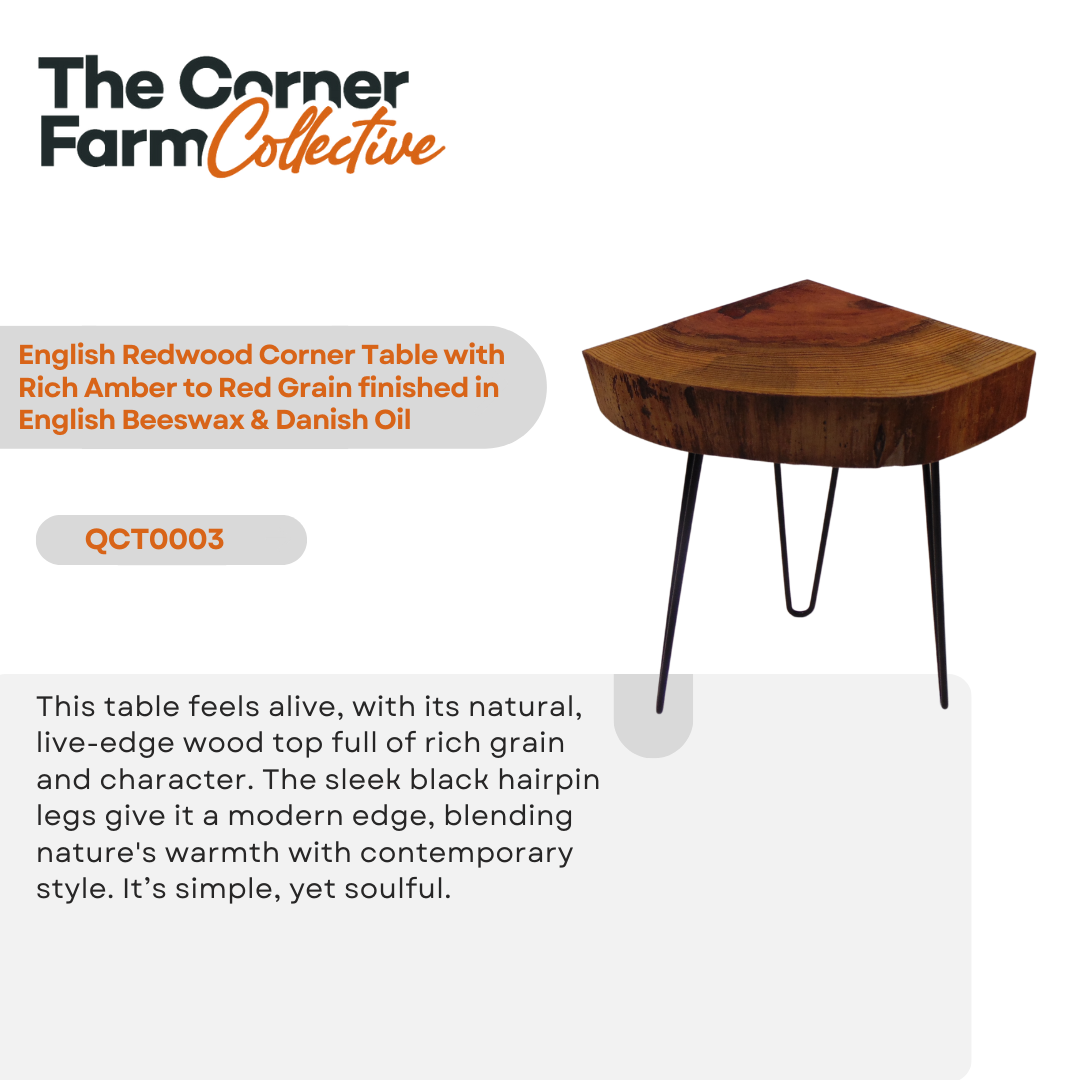 Triangular Live-Edge Wooden Side Table – Rustic Charm & Modern Elegance