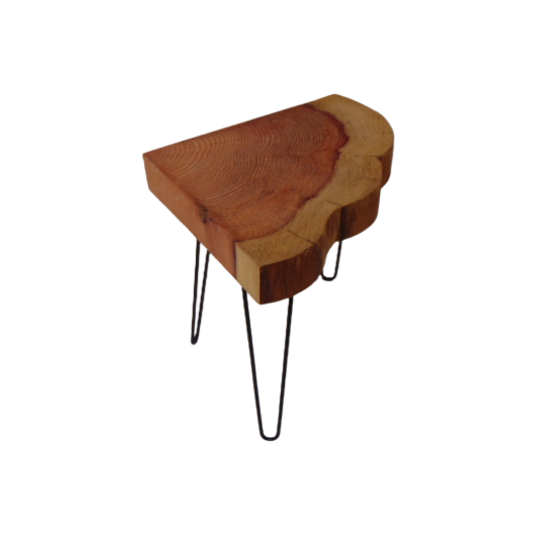 Quarter Moon English Redwood Corner Table