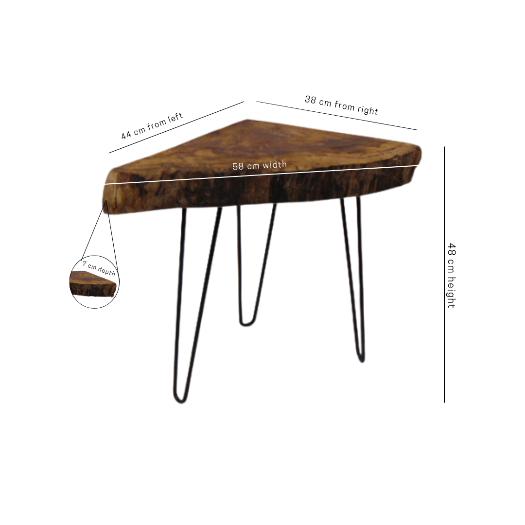 A beautiful Corner Table made from a Spalted piece of English Beech from Cambridgeshire