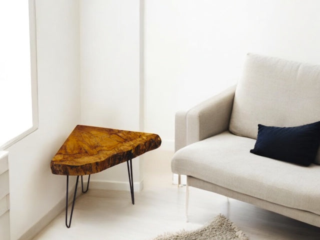 A beautiful Corner Table made from a Spalted piece of English Beech from Cambridgeshire