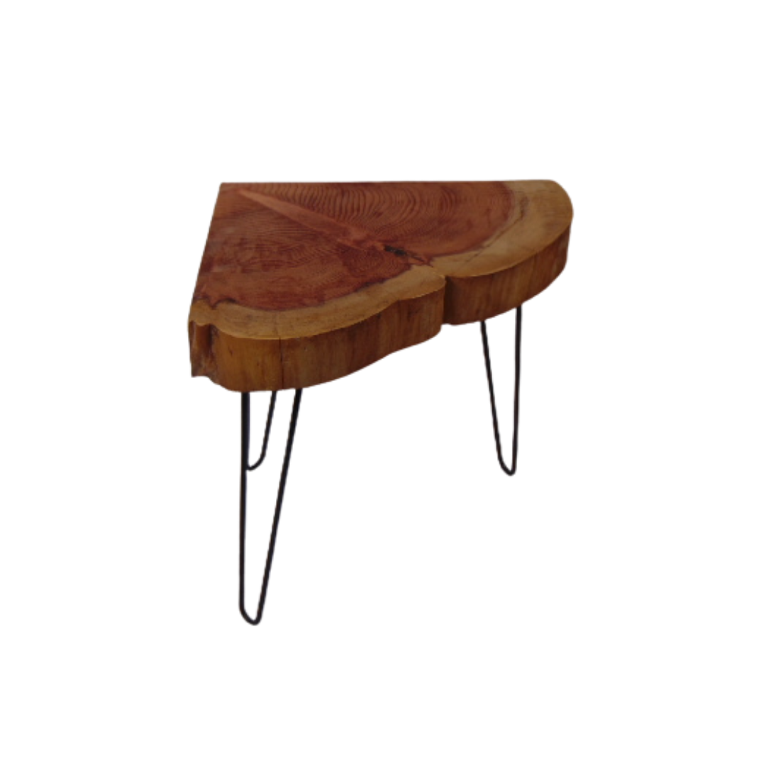 Quarter Moon English Redwood Corner Table