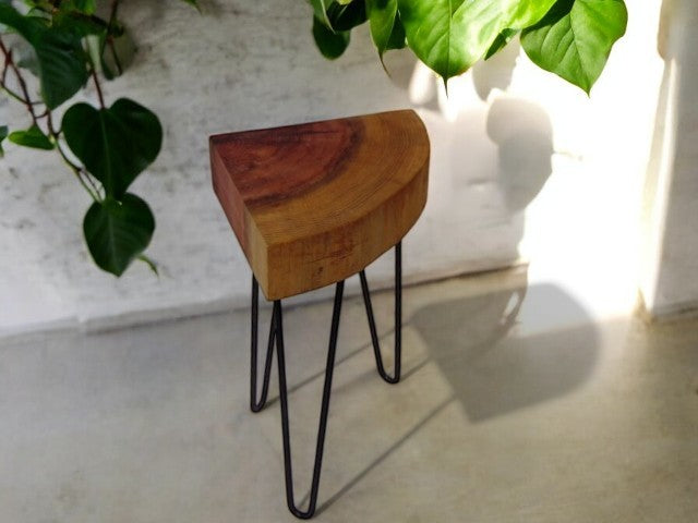 Quarter Moon English Redwood Corner Table