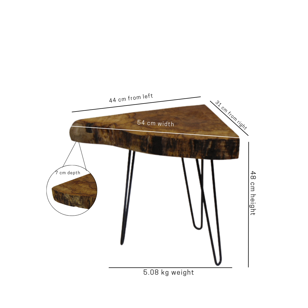 Quarter Moon English Spalted Beech Corner Table