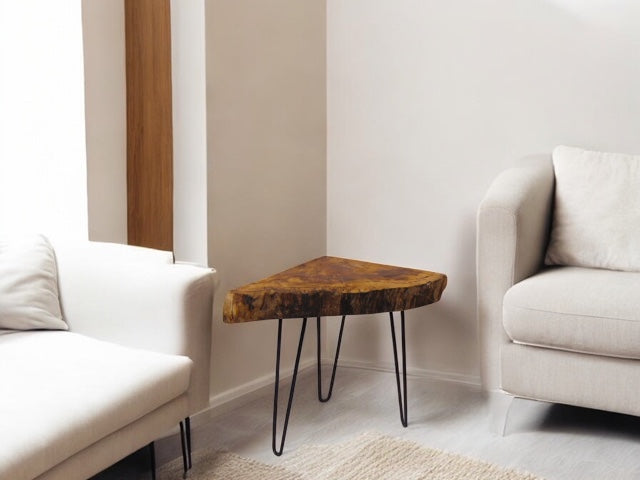 Quarter Moon English Spalted Beech Corner Table