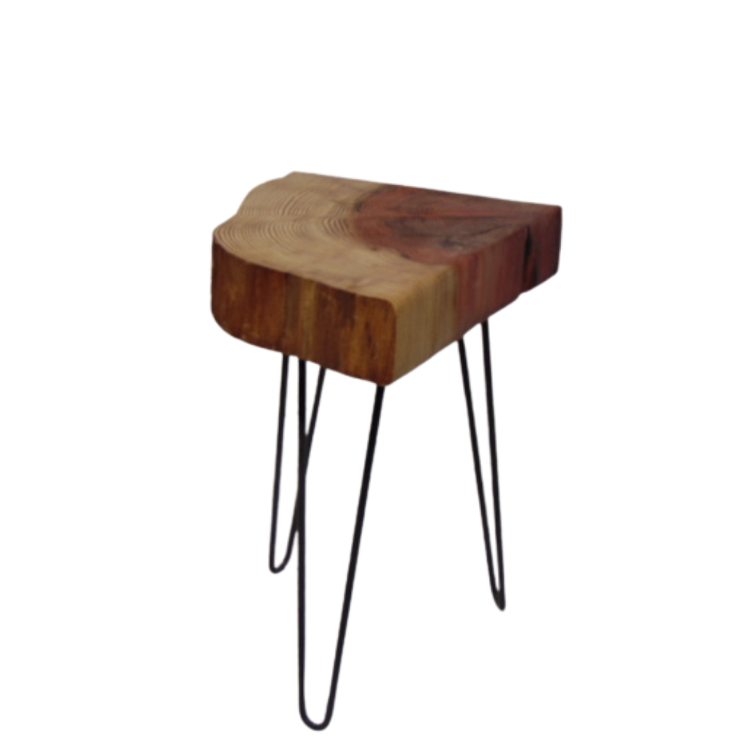 Quarter Moon English Redwood Corner Table