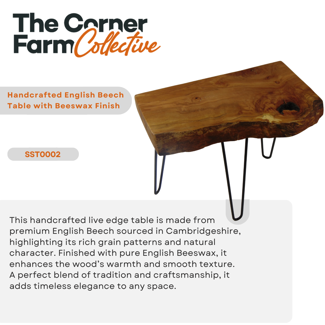 Handcrafted English Beech Table with Beeswax Finish
