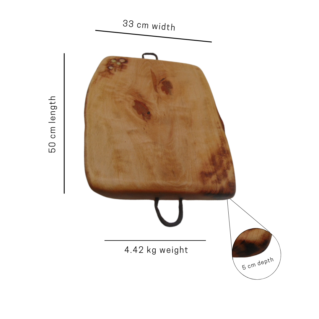 Historic Warboys Chopping Board with shotgun cartridge décor and ancient Ships Staples from the River Thames