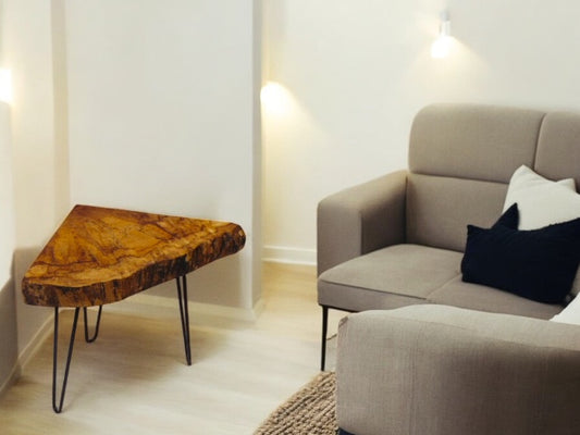 A beautiful Corner Table made from a Spalted piece of English Beech from Cambridgeshire