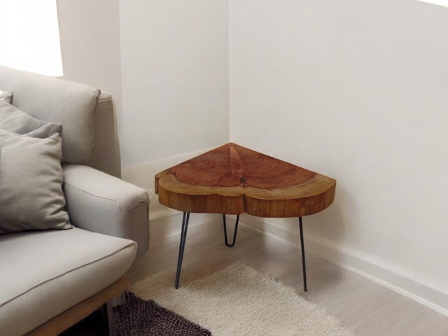 Quarter Moon English Redwood Corner Table