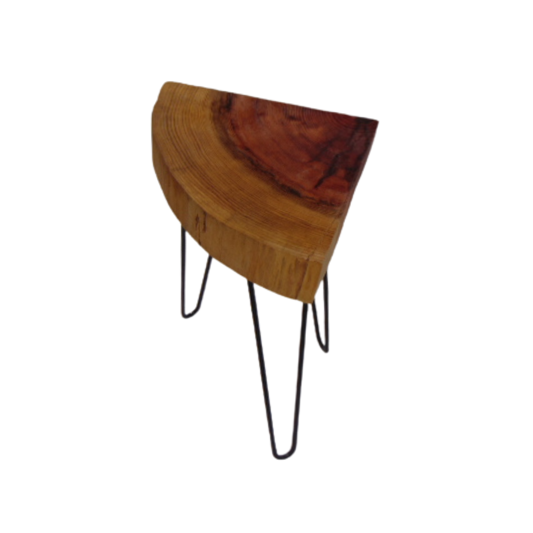 Quarter Moon English Redwood Corner Table