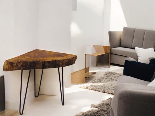 Quarter Moon English Spalted Beech Corner Table