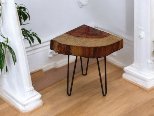 Quarter Moon English Redwood Corner Table