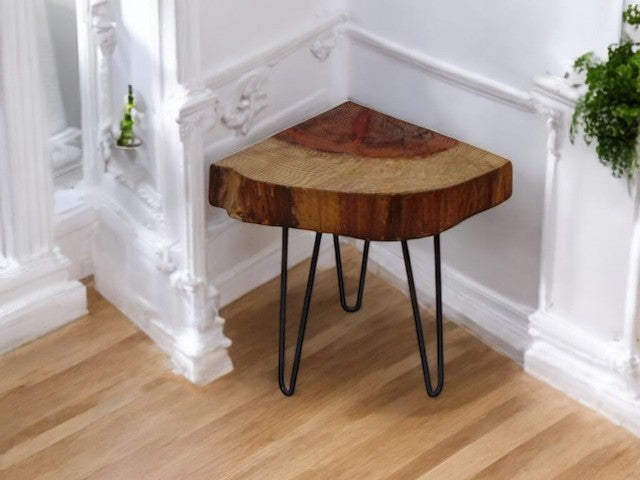 Quarter Moon English Redwood Corner Table